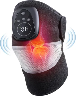Produktbild von Kabelloses Kniemassagegerät mit Rotlichtheizung - 3-in-1-Massagewickel für Knie, Schulter und Ellenbogen zur Schmerzlinderung und Muskelentspannung