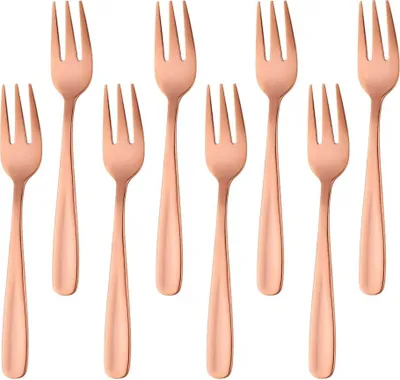 Produktbild von Kuchengabeln 8 Stück, klein aus Edelstahl, 8er Pack Kuchengabel Set