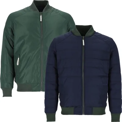 Produktbild von Leitfeuer Herren Wendejacke mit Kragen aus Ripp - Atmungsaktive 2-in-1 Jacke mit Taschen in Dunkelgrün Größe 4XL