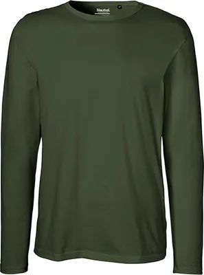 Immagine prodotto di Neutral O61050 | Maglietta a maniche lunghe da uomo / 100% cotone equosolidale - Colore: Militare - Taglia: XL