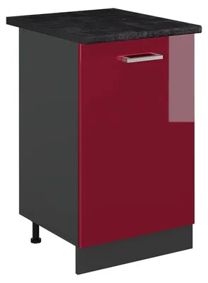 Immagine prodotto di Mobiletto base cucina Vicco R-Line Rosso lucido/Antracite 50 cm piano di lavoro Antracite, Model 70244