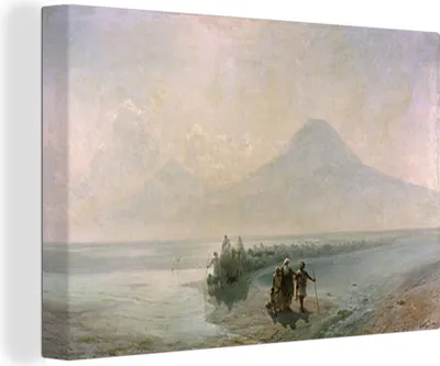 Obrázok produktu pre OneMillionCanvasses® - Obrazy na plátne - 140x90 cm, Noemov zostup z Araratu - maľba od Ivana Aivazovského, nástenné umenie Print Wall Decoration