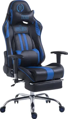 Produktbild von CLP Gaming Bürostuhl Limit Kunstleder Metallgestell höhenverstellbar und drehbar | Farbe schwarz/blau