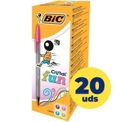 Produktbild von BIC Cristal large, Clip, Stick-Kugelschreiber, Blau, Grün, Pink, Violett, 20 Stück(e)