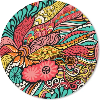 Produktbild von MuchoWow® Mauspad Mousepad Bohème - Muster - Blumen 50x50 cm - Mousepads - Maus Mat - Pad - Mausunterlage - Vinyl