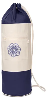 Produktbild von yogabox Yogatasche SURYA Bag 2 farbig für Schurwollmatten - dunkelblau / natur 75 x 25 x 25 cm