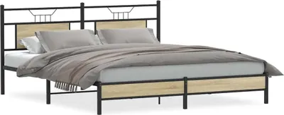 Produktbild von vidaXL Bettgestell ohne Matratze Sonoma-Eiche 160x200 cm Holzwerkstoff