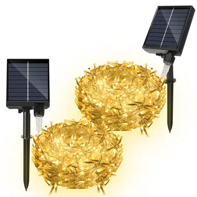Produktbild von Jopassy 2x 5M 198LEDs Solar Lichterkette LED Lichterkette LED Lichtervorhang Weihnachtsbeleuchtung Warmweiß