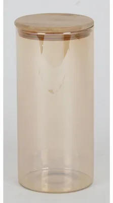 Image de 6x Bocal à provisions Couvercle en bambou 2,5L Récipient Boîte Conservation Céréales Pâtes