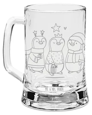 Produktbild von Mr. & Mrs. Panda Bierkrug Glas Winterzeit Heilige drei Könige - Transparent - Geschenk, Weihnachtszeit, Humpen, Weihnachten, Heiligabend, Seidel, Weihnachtsmann, Krug