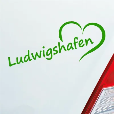 Produktbild von Auto Aufkleber Ludwigshafen Herz Stadt City Love Liebe 20x8 cm Hellgrün Sticker Heckscheibenaufkleber