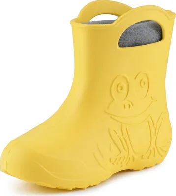 Produktbild von Ladeheid Eva Kinder Jungen Mädchen Gummistiefel Regenschuhe gefüttert LA-CA-03 (Gelb/Grau, 26/27 EU)