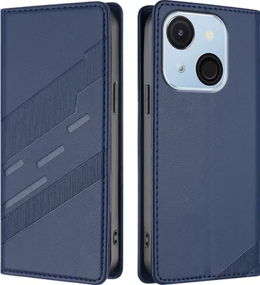 Produktbild von Hülle für itel A50C, Kunstleder Brieftaschen Handyhülle mit Kartenfach und Standfunktion Blau