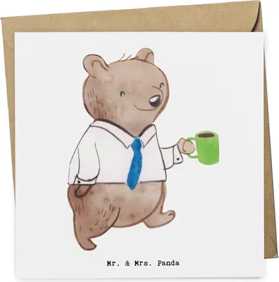 Produktbild von Mr. & Mrs. Panda Grußkarte Beamter Herz - Weiß - Geschenk, doppelkarte, faltkarte, Öffentlicher Dienst, Klappkarte, Glückwunschkarte, Erfolgreich, Studium, Verbeamtung