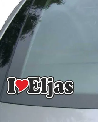Produktbild von INDIGOS UG - Aufkleber / Autoaufkleber I Love Heart - Ich liebe mit Herz 15 cm - I LOVE Eljas - Auto LKW Truck - Sticker mit Namen vom Mann Frau Kind