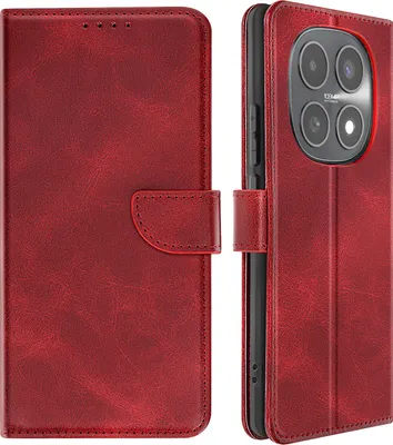 Produktbild von Avizar, Klapphülle für Redmi Note 15 5G Lederoptik Kartenfach Standfunktion, Rot
