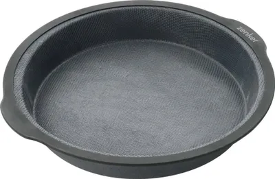 Produktbild von Zenker Backform rund Ø30 cm, hochwertige Glasfaserverstärkte Silikonbackform mit festen Nylon Rand, runde Form mit hervorragende Antihaft-Eigenschaften ideal für zu Hause (Farbe: Schwarz)