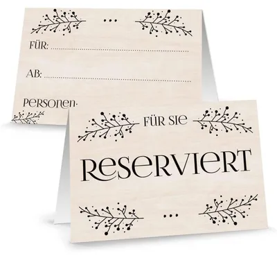 Produktbild von Logbuch-Verlag 25 Reserviert Schilder Gastronomie - Tischaufsteller Tischkarten Reservierung Restaurant Hotel Schild Tisch Vintage braun50 Stück