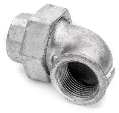 Produktbild von POLBERIS Rohrverschraubung 1 1/4'' Winkelverschraubung, Gusseisen, verzinkt
