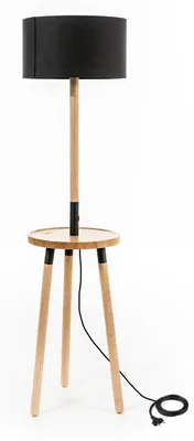 Immagine prodotto di Lampada da Terra 40x40xH135 cm in Tessuto e Legno Acrux Nero