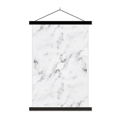 Produktbild von MuchoWow® Textilposter Marmor - Luxus - Weiß - Grau - Marmoroptik 40x60 cm mit schwarzem Rahmen - Wanddekorationen