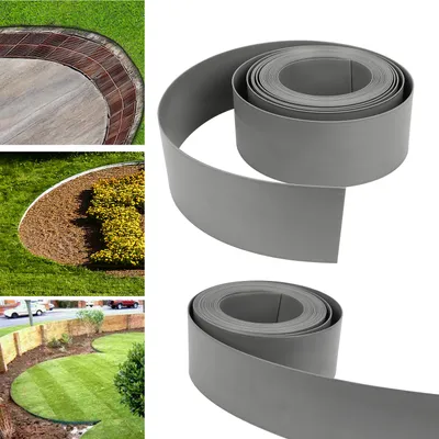 Produktbild von Jopassy Rasenkante Kies Beeteinfassung Mähkante Beetumrandung Rasenband  Oberkante Gartenwegen Gartenumrandung Rasenbegrenzung Grau 1000x14cm