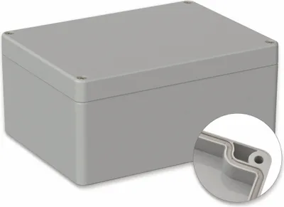 Zdjęcie produktu dla POLLIN, obudowa z poliwęglanu, 160 x 120 x 75 mm, IP65, jasnoszary