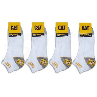 Produktbild von 12 Paar CAT® CATERPILLAR WORK SNEAKERS ArbeitsSneaker ArbeitsSocken kurze Sneaker Socken kurze Arbeitssocken Füsslinge Weiß Größe 43-46