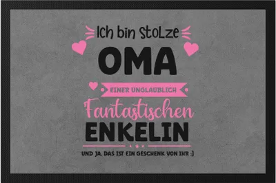 Produktbild von Ich bin stolze Oma Fußmatte Geschenk Muttertag Oma Enkelin Geburtstag