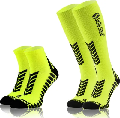 Produktbild von Sesto Senso Sportsocken Set Unisex – Kniestrümpfe und Sneaker Gelb Größe 47-50