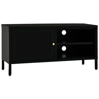 Immagine prodotto di Mobili TV vidaXL Nero 90x30x44 cm Acciaio e vetro