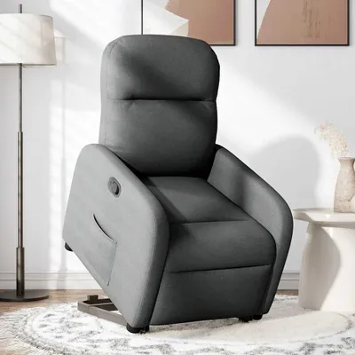 Produktbild von vidaXL Relaxsessel mit Aufstehhilfe Dunkelgrau Stoff