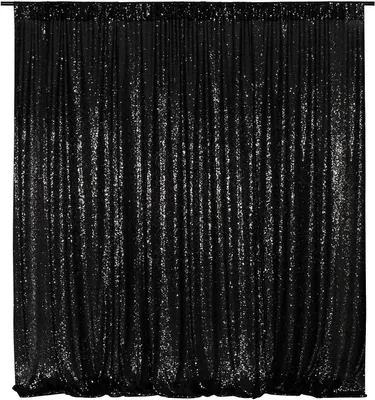 Zdjęcie produktu dla Czarny tło z cekinami - 122x213 cm (4 stopy x 7 stóp) - Tło do fotobudki z cekinami, idealne na Halloween, urodziny, wesele i inne dekoracje