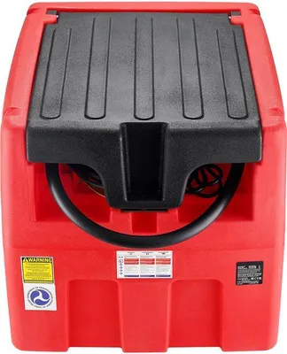 Productafbeelding van Draagbare diesel- en benzinetank, 10,6 liter per minuut doorstroomsnelheid, 189 liter inhoud, 12V elektrische pomp, 4 meter slang, automatisch ventiel, ideaal voor het transporteren van brandstof, rood