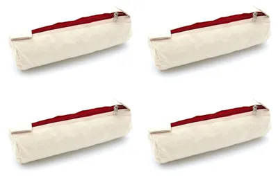 Produktbild von EDUPLAY 230037 Schlampermäppchen, 100% Baumwolle, Ø 7cm, 23 cm, blanko zum bemalen & selbst gestalten, natur (4er Pack)