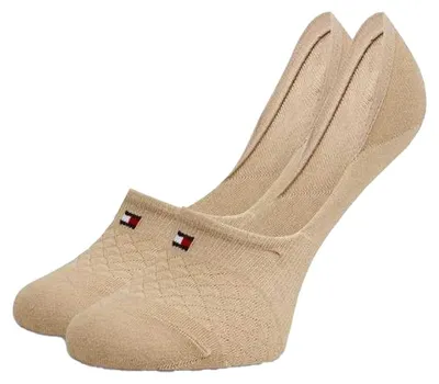 Image de Tommy Hilfiger - Chaussettes fines pour femmes, structurées (lot de 2) NA698 (39,5 EU - 42,5 EU) (beige)
