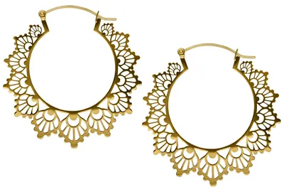 Produktbild von Wildcat Ohrringe - Sunflower Hoops Pair - Gold - Chirurgenstahl 316L - wasserfest, langlebig, hautverträglich, Gold