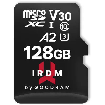 Produktbild von GOODRAM IRDM microSDXC     128GB V30 UHS-I U3 + adapter