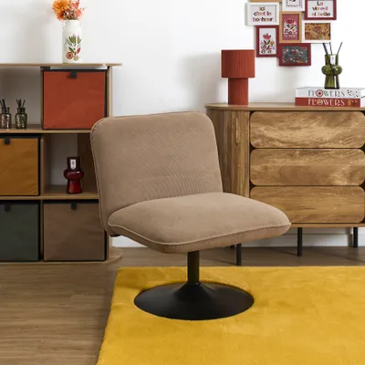 Image de Fauteuil - HOME DECO FACTORY - Jules - Chic - Pivotant - Marron