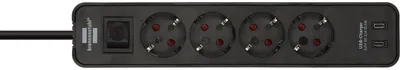 Productafbeelding van brennenstuhl 1153240106 brennenstuhl Ecolor USB-C 4-fach Steckdosenleiste mit Schalter 1,5 m schwarz mit USB-Buchse