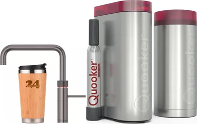 Produktbild von »QUOOKER FUSION SQUARE Festauslauf Gunmetal PVD COMBI+ B mit CUBE 2 Der Wasserhahn, der alles kann! (22+FSGMECUBE)« (2-St) 100°C Kochendwasserhahn