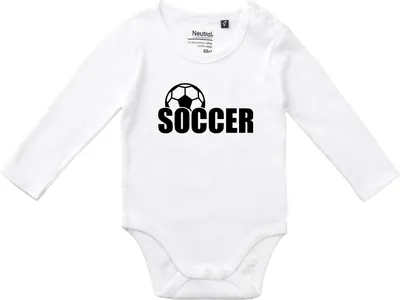 Produktbild von Huuraa Baby Body Soccer Ball 74 White  Baumwolle Fairtrade Langarmbody Geschenkidee