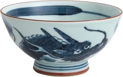 Produktbild von Famanu Reisschale 500ml Drache - Traditionelles Hasami-yaki Japanisch - Hochwertig