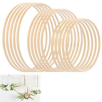 Produktbild von 15 Stück Holzringe für Bastelarbeiten - Für Traumfänger und Dekoration