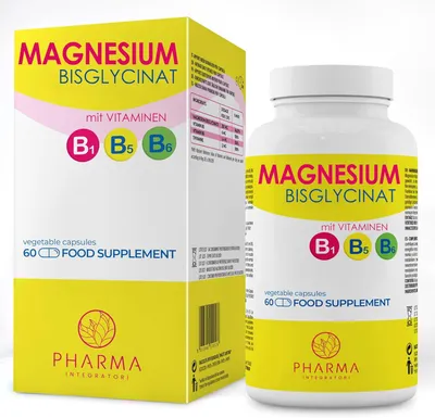 Obrázek produktu pro Vysokodávkované kapsle s bisglycinátem hořčíku – prémiový doplněk stravy s hořčíkem a vitamínem B6 pro svaly, nervy, energii a pohodu