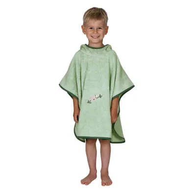 Produktbild von Wörner Südfrottier Badeponcho "Faultier helloliv" 60x75 cm