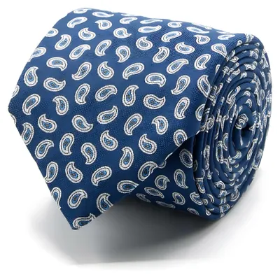 Produktbild von Dunkelblaue Herren Krawatte mit Paisley-Muster
