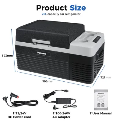 Image de Glacière portable pour voiture - CL20 - 12/24 V - Refroidissement par compresseur - Température réglable - 20/40/45 litres - De -20 à 20 °C
