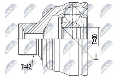 Produktbild von NTY Gelenksatz Antriebswelle Vorne Vorne Links für AUDI Q5 (8RB) NPZ-AU-057