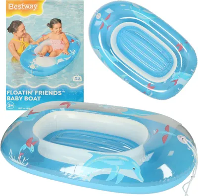 Produktbild von BESTWAY 34037 aufblasbare Schwimmmatratze Kinder Pontonbootmatratze blau